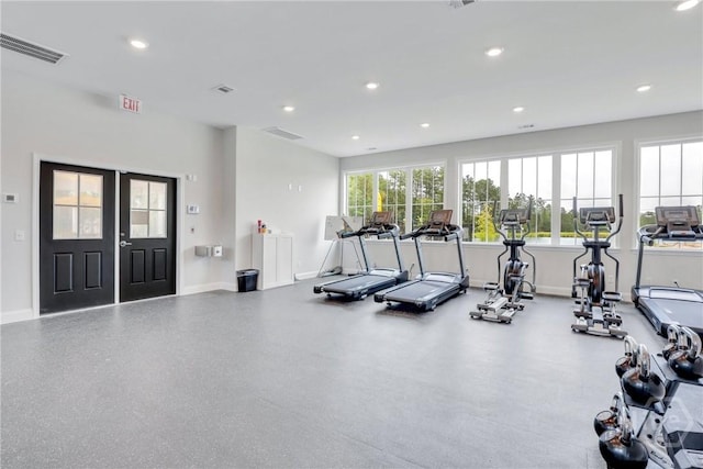 407 Coconut Dr, Bloomingdale, GA 31322 - exercise room featuring baseboards and recessed lighting