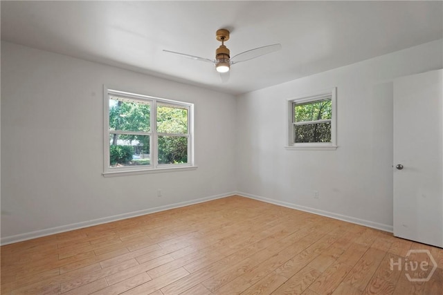 1939 Colonial Dr, Savannah, GA 31406 - unfurnished room featuring a ceiling fan, light wood finished floors, and baseboards
