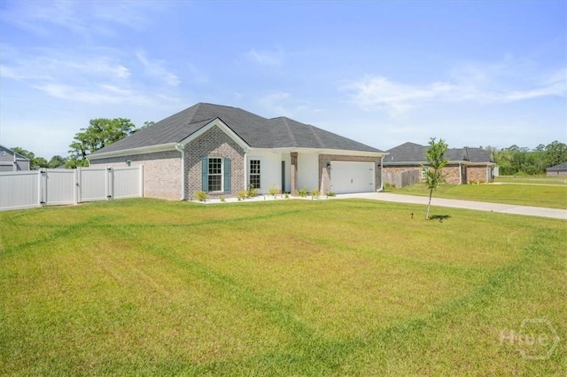 301 Akins Ranch Rd NE, Ludowici, GA 31316 - ranch-style house with a gate, driveway, brick siding, and an attached garage