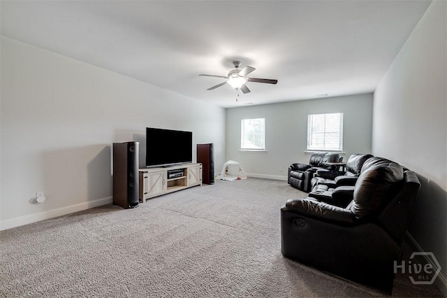202 Thatcher St, Guyton, GA 31312 - carpeted living area with ceiling fan and baseboards