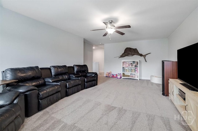 202 Thatcher St, Guyton, GA 31312 - living area with ceiling fan and light carpet