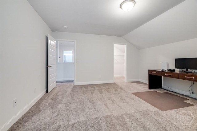 202 Thatcher St, Guyton, GA 31312 - unfurnished office featuring carpet flooring, lofted ceiling, and baseboards