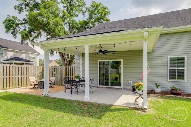 202 Thatcher St, Guyton, GA 31312 - view of patio with a ceiling fan