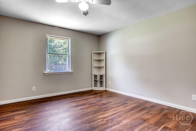 1522 Marcy Cir, Savannah, GA 31406 - unfurnished room featuring a ceiling fan, wood finished floors, and baseboards