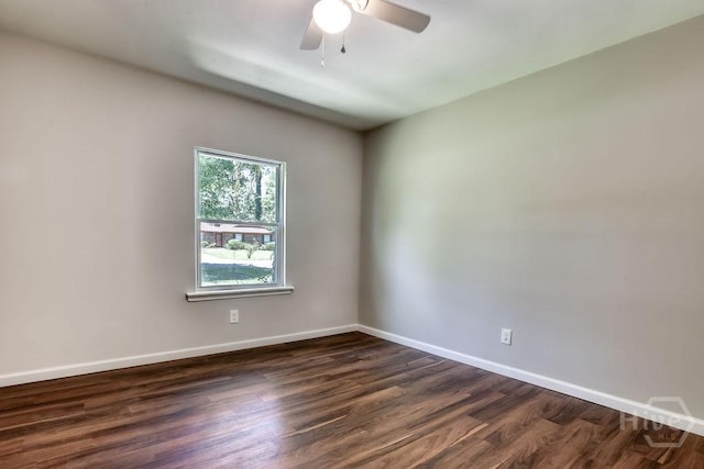 1522 Marcy Cir, Savannah, GA 31406 - empty room with dark wood finished floors, baseboards, and a ceiling fan