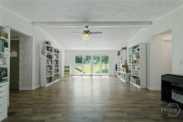 132 Waymaker Dr, Midway, GA 31320 - unfurnished living room with a textured ceiling, ceiling fan, wood finished floors, and baseboards