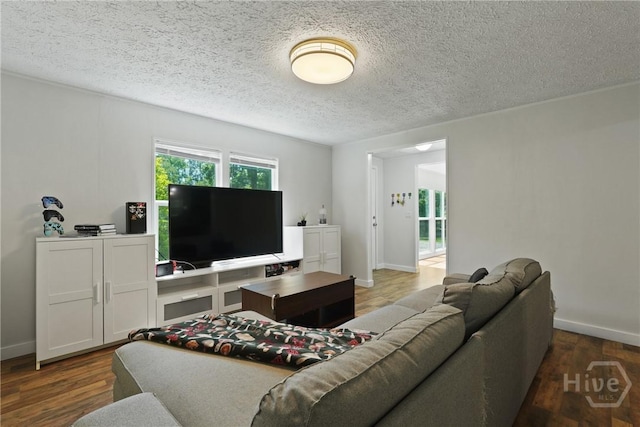 132 Waymaker Dr, Midway, GA 31320 - living room featuring wood finished floors, baseboards, and a textured ceiling
