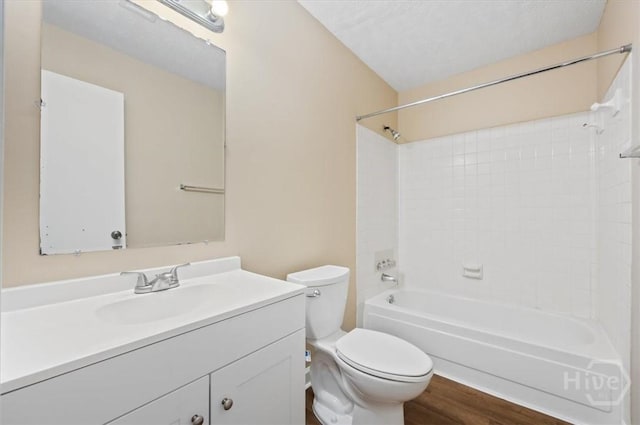 310 Ashmore St Unit A, B, Hinesville, GA 31313 - bathroom with toilet, vanity, shower / bathtub combination, and wood finished floors