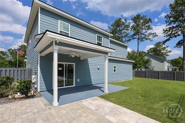 194 Shortleaf Trl, Richmond Hill, GA 31324 - rear view of house featuring a ceiling fan and a patio