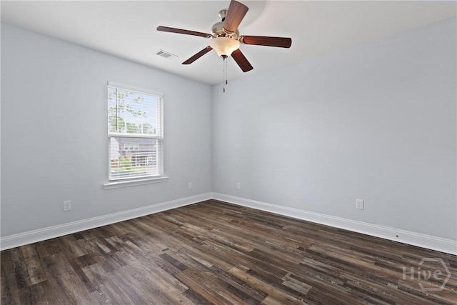 194 Shortleaf Trl, Richmond Hill, GA 31324 - unfurnished room with dark wood finished floors, a ceiling fan, and baseboards