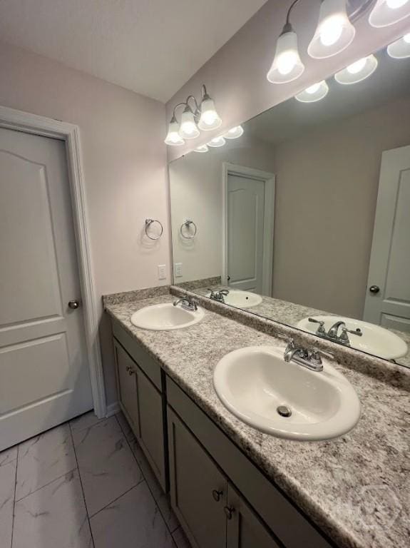 139 Sams Dr, Guyton, GA 31312 - bathroom with marble finish flooring and double vanity