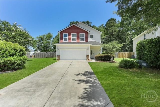 4 Crest View Cir, Pooler, GA 31322 - traditional-style home featuring an attached garage, driveway, and stone siding