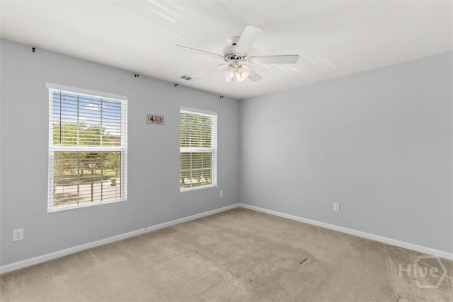 4 Crest View Cir, Pooler, GA 31322 - empty room with light colored carpet, baseboards, and ceiling fan