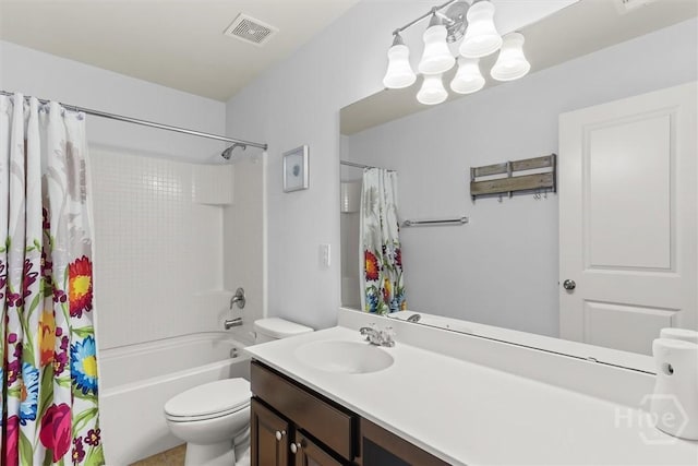 4 Crest View Cir, Pooler, GA 31322 - bathroom with shower / bath combination with curtain, vanity, toilet, and a chandelier