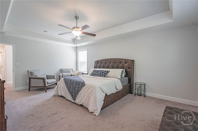 32 Brookhaven Dr, Savannah, GA 31407 - carpeted bedroom featuring a raised ceiling, crown molding, and ceiling fan
