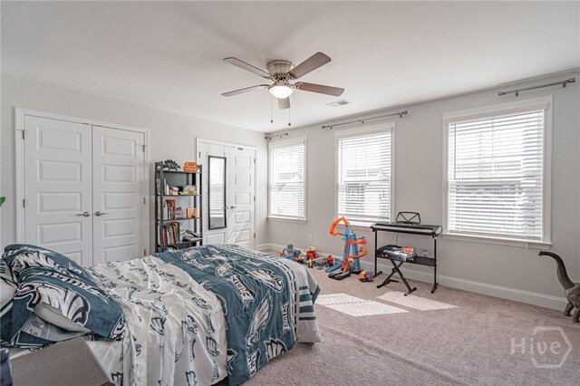 32 Brookhaven Dr, Savannah, GA 31407 - bedroom featuring carpet floors and a ceiling fan