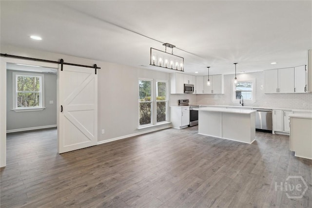 4342 Mud Rd, Brooklet, GA 30415 - kitchen featuring appliances with stainless steel finishes, plenty of natural light, backsplash, and recessed lighting