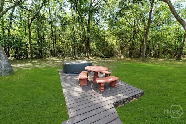 124 Denham Ln, Midway, GA 31320 - view of grassy yard with a deck