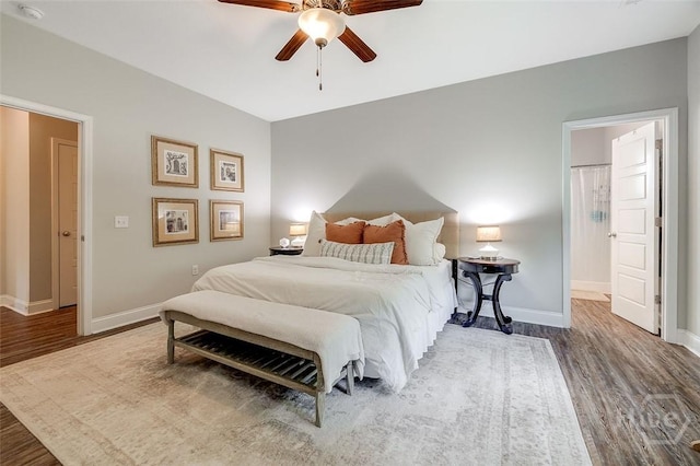 109 Amelia Ct, Guyton, GA 31312 - bedroom with wood finished floors, baseboards, and ceiling fan