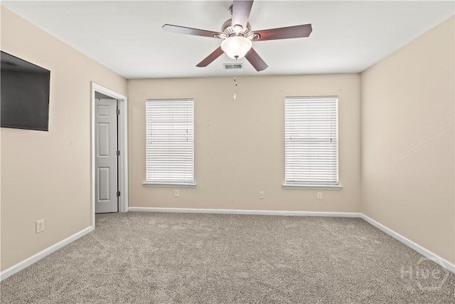 46 Central Park Way, Savannah, GA 31407 - empty room featuring carpet flooring, baseboards, and ceiling fan