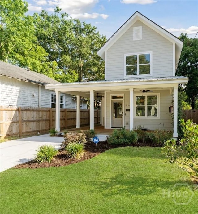 2142 New York Ave, Savannah, GA 31404 - view of front of house with a porch and a ceiling fan