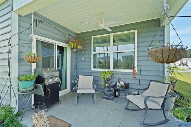 116 Fremont Ln, Pooler, GA 31322 - view of patio featuring a ceiling fan and area for grilling