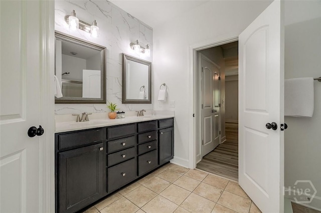 2 Iron Gate Ct, Pooler, GA 31322 - full bathroom featuring double vanity, tile patterned flooring, and baseboards