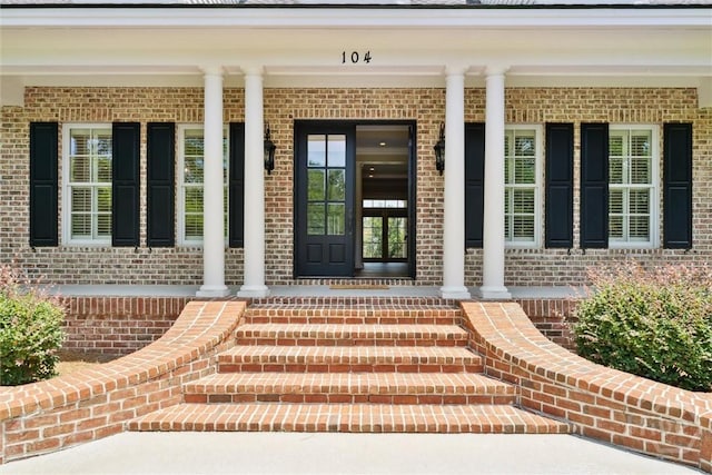 104 Post House Trl, Pooler, GA 31322 - entrance to property with covered porch and brick siding