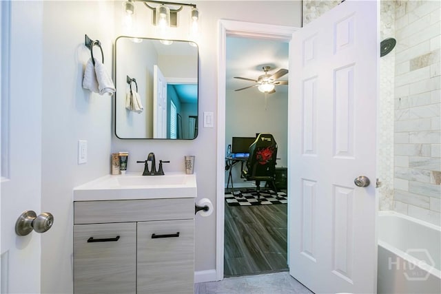 3 Black Forest Dr, Savannah, GA 31410 - full bath featuring vanity, ceiling fan, and baseboards