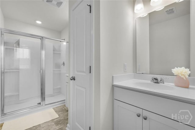 142 Benelli Dr, Pooler, GA 31322 - bathroom featuring vanity and a stall shower