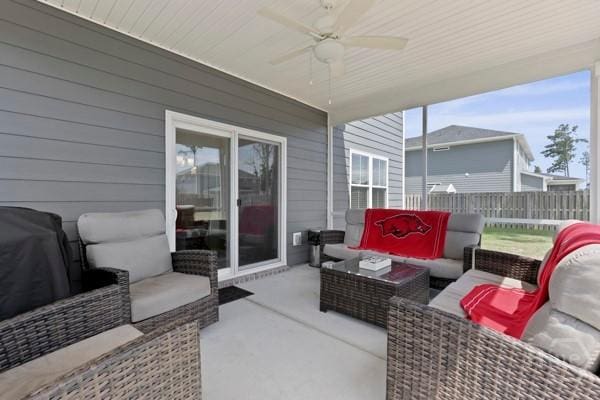 150 Pitch Point Trl, Richmond Hill, GA 31324 - view of patio / terrace featuring an outdoor living space and a ceiling fan