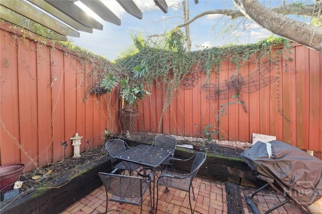 529 E Gordon St, Savannah, GA 31401 - view of patio featuring outdoor dining area and grilling area