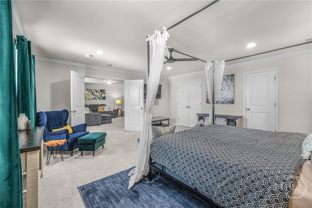103 Safari Trl, Pooler, GA 31322 - bedroom featuring carpet, crown molding, and recessed lighting