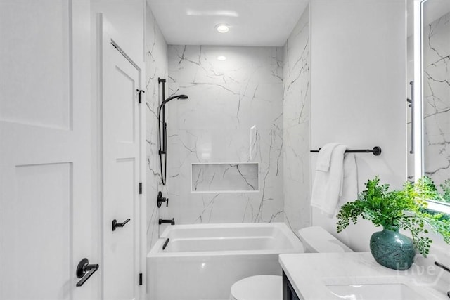 2136 Indiana Ave, Savannah, GA 31404 - full bathroom with vanity, toilet, and  shower combination