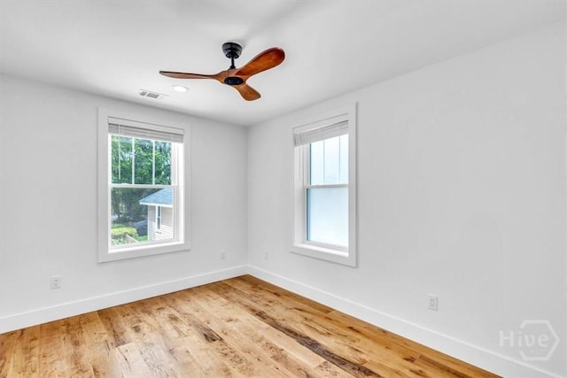 2136 Indiana Ave, Savannah, GA 31404 - unfurnished room with baseboards, a ceiling fan, light wood-type flooring, and recessed lighting