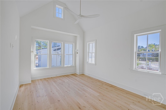 630 Ogeechee Ln, Richmond Hill, GA 31324 - unfurnished room featuring healthy amount of natural light, hardwood / wood-style flooring, baseboards, and high vaulted ceiling