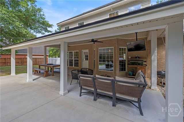 117 Myrtlewood Dr, Guyton, GA 31312 - view of patio featuring ceiling fan and an outdoor living space