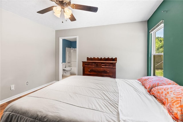 103 Mapmaker Cv, Savannah, GA 31410 - bedroom with wood finished floors, connected bathroom, baseboards, and ceiling fan