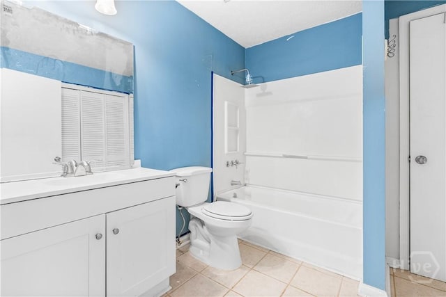 103 Mapmaker Cv, Savannah, GA 31410 - bathroom featuring toilet, shower / tub combination, tile patterned flooring, vanity, and a closet