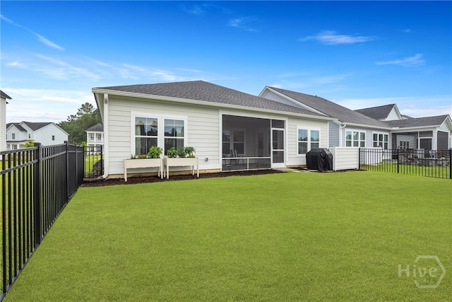 137 Binscombe Ln, Pooler, GA 31322 - rear view of house featuring a sunroom