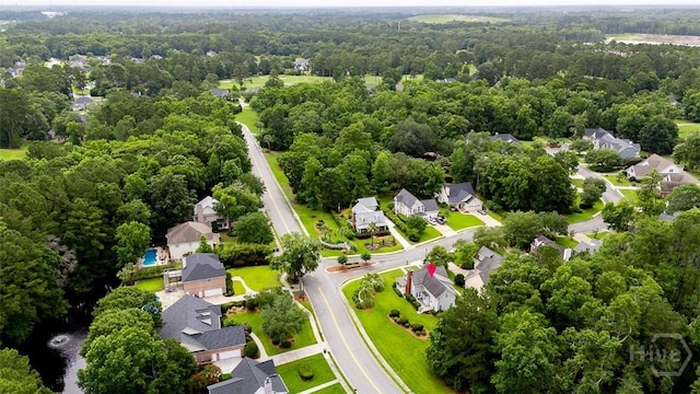 101 Sabal Ln, Savannah, GA 31405 - aerial view of residential area featuring a heavily wooded area