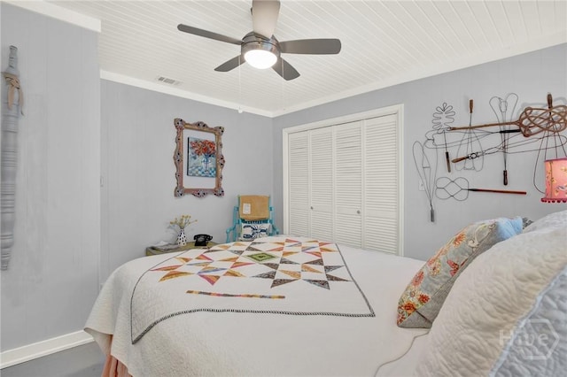14 Bright St, Tybee Island, GA 31328 - bedroom featuring a closet and ceiling fan