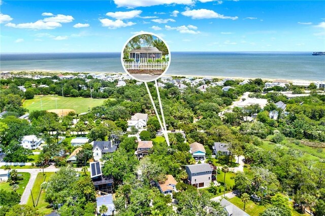 14 Bright St, Tybee Island, GA 31328 - drone / aerial view of a large body of water and a tree filled landscape