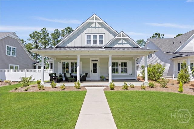 117 Quince St, Pooler, GA 31322 - modern farmhouse featuring board and batten siding, a standing seam roof, and metal roof