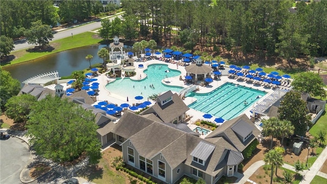117 Quince St, Pooler, GA 31322 - bird's eye view of a pool area and a nearby body of water