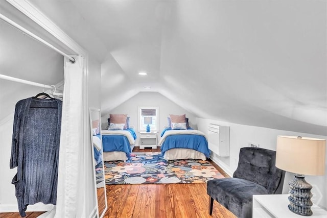 2117 E 42nd St, Savannah, GA 31404 - bedroom featuring lofted ceiling, wood finished floors, and recessed lighting