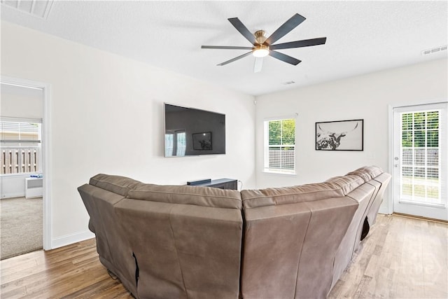 208 Cherokee Oaks Xing, Hinesville, GA 31313 - living area with light wood finished floors and a ceiling fan