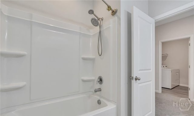 20 Lower Creek Dr, Richmond Hill, GA 31324 - full bath featuring washer / clothes dryer,  shower combination, and baseboards