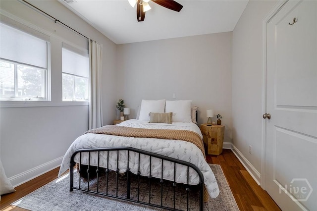 115 Daisy Ct, Savannah, GA 31404 - bedroom with wood finished floors, baseboards, and a ceiling fan