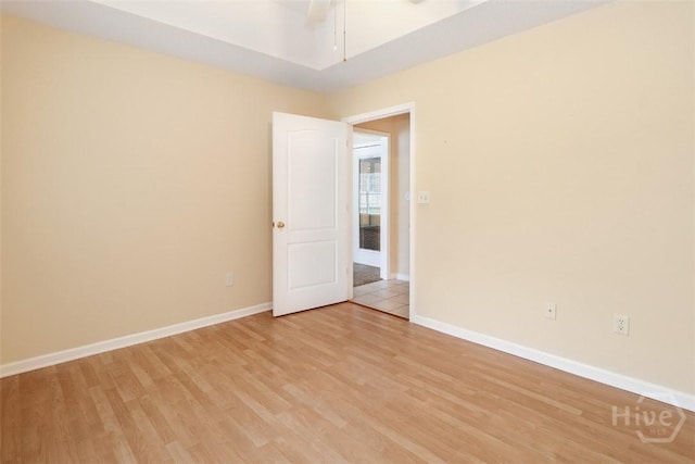 101 Coldbrook Cir, Rincon, GA 31326 - spare room featuring light wood finished floors, baseboards, and ceiling fan